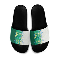Hawaii Tropical Plant Omaomao Slide Sandals Vibrant Polynesian Pattern