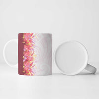 Hawaii Tropical Plant Akala Ceramic Mug Vibrant Polynesian Pattern