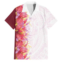 Hawaii Tropical Plant Akala Family Matching Off Shoulder Maxi Dress and Hawaiian Shirt Vibrant Polynesian Pattern