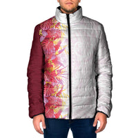 Hawaii Tropical Plant Akala Padded Jacket Vibrant Polynesian Pattern