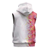 Hawaii Tropical Plant Akala Sleeveless Zip Hoodie Vibrant Polynesian Pattern