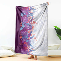 Hawaii Tropical Plant Poni Blanket Vibrant Polynesian Pattern