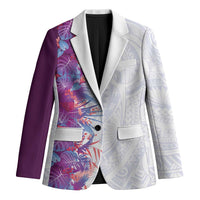 Hawaii Tropical Plant Poni Blazer Vibrant Polynesian Pattern