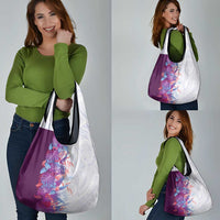 Hawaii Tropical Plant Poni Grocery Bag Vibrant Polynesian Pattern