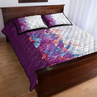Hawaii Tropical Plant Poni Quilt Bed Set Vibrant Polynesian Pattern