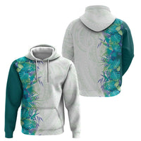 Hawaii Tropical Plant Teal Hoodie Vibrant Polynesian Pattern LT01 - Polynesian Pride