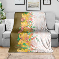Hawaii Tropical Plant Lenalena Blanket Vibrant Polynesian Pattern