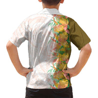 Hawaii Tropical Plant Lenalena Family Matching Off Shoulder Maxi Dress and Hawaiian Shirt Vibrant Polynesian Pattern