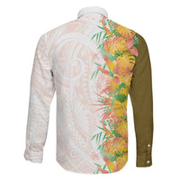 Hawaii Tropical Plant Lenalena Family Matching Off Shoulder Maxi Dress and Hawaiian Shirt Vibrant Polynesian Pattern