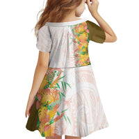 Hawaii Tropical Plant Lenalena Family Matching Short Sleeve Bodycon Dress and Hawaiian Shirt Vibrant Polynesian Pattern