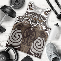 Personalised Maori Kati Mamoe Men Tank Top Silver Fern Kowhaiwhai Art