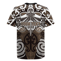 Personalised Maori Kati Mamoe Rugby Jersey Silver Fern Kowhaiwhai Art