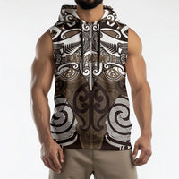 Personalised Maori Kati Mamoe Sleeveless Hoodie Silver Fern Kowhaiwhai Art