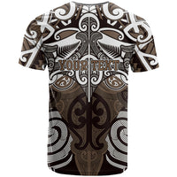Personalised Maori Kati Mamoe T Shirt Silver Fern Kowhaiwhai Art