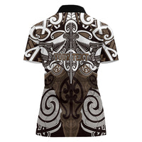 Personalised Maori Kati Mamoe Women Polo Shirt Silver Fern Kowhaiwhai Art