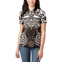 Personalised Maori Kati Mamoe Women Polo Shirt Silver Fern Kowhaiwhai Art
