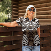 Personalised Maori Kati Mamoe Women Polo Shirt Silver Fern Kowhaiwhai Art