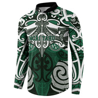 Personalised Maori Ngai Tahu Button Sweatshirt Silver Fern Kowhaiwhai Art