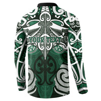 Personalised Maori Ngai Tahu Button Sweatshirt Silver Fern Kowhaiwhai Art