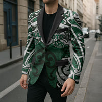 Personalised Maori Ngati Maniapoto Blazer Silver Fern Kowhaiwhai Art