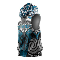Personalised Maori Ngati Porou Sleeveless Hoodie Silver Fern Kowhaiwhai Art