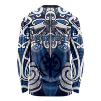 Personalised Maori Ngati Tuwharetoa Long Sleeve Shirt Silver Fern Kowhaiwhai Art
