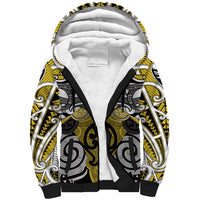 Personalised Maori Ngati Whatua Sherpa Hoodie Silver Fern Kowhaiwhai Art