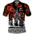 New Zealand ANZAC Day Polo Shirt Poppy With Polynesian Pattern LT01 Black - Polynesian Pride