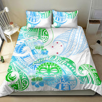 Kia Ora Maori New Zealand Pastel Bedding Set Sun Ta Moko Aqua Green Version LT01 - Polynesian Pride