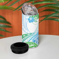 Kia Ora Maori New Zealand Pastel 4 in 1 Can Cooler Tumbler Sun Ta Moko Aqua Green Version