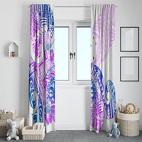 Kia Ora Maori New Zealand Pastel Window Curtain Sun Ta Moko Lilac Version LT01 - Polynesian Pride