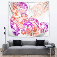 Kia Ora Maori New Zealand Pastel Tapestry Sun Ta Moko Sunset Version LT01 - Polynesian Pride