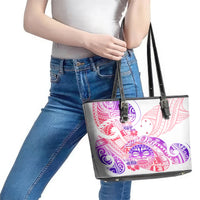 Kia Ora Maori New Zealand Pastel Leather Tote Bag Sun Ta Moko Sweet Version LT01 - Polynesian Pride