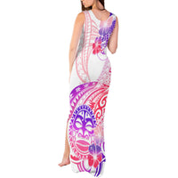 Kia Ora Maori New Zealand Pastel Tank Maxi Dress Sun Ta Moko Sweet Version LT01 - Polynesian Pride