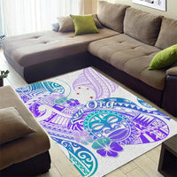 Kia Ora Maori New Zealand Pastel Area Rug Sun Ta Moko Violet Version LT01 - Polynesian Pride