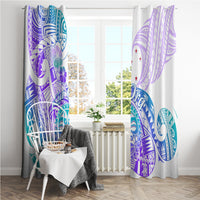 Kia Ora Maori New Zealand Pastel Window Curtain Sun Ta Moko Violet Version LT01 - Polynesian Pride