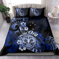 Aotearoa Kia Ora New Zealand Ta Moko Blue Version Bedding Set LT01 - Polynesian Pride