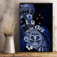 Aotearoa Kia Ora New Zealand Ta Moko Blue Version Canvas Wall Art LT01 - Polynesian Pride
