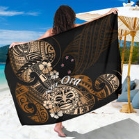 Aotearoa Kia Ora New Zealand Ta Moko Gold Version Sarong LT01 One Size 44 x 66 inches Gold - Polynesian Pride