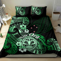 Aotearoa Kia Ora New Zealand Ta Moko Green Version Bedding Set LT01 - Polynesian Pride