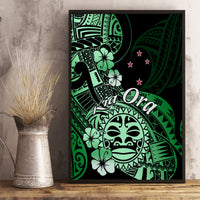 Aotearoa Kia Ora New Zealand Ta Moko Green Version Canvas Wall Art LT01 - Polynesian Pride