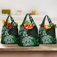 Aotearoa Kia Ora New Zealand Ta Moko Green Version Grocery Bag
