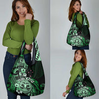 Aotearoa Kia Ora New Zealand Ta Moko Green Version Grocery Bag