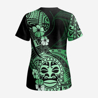 Aotearoa Kia Ora New Zealand Ta Moko Green Version Scrub Top - Polynesian Pride