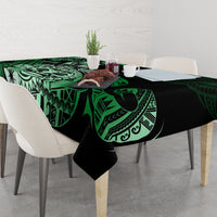 Aotearoa Kia Ora New Zealand Ta Moko Green Version Tablecloth LT01 - Polynesian Pride