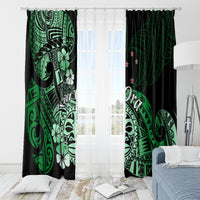 Aotearoa Kia Ora New Zealand Ta Moko Green Version Window Curtain LT01 - Polynesian Pride