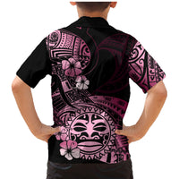 Aotearoa Kia Ora New Zealand Ta Moko Pink Version Family Matching Mermaid Dress and Hawaiian Shirt LT01 - Polynesian Pride