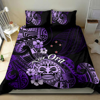 Aotearoa Kia Ora New Zealand Ta Moko Purple Version Bedding Set LT01 - Polynesian Pride