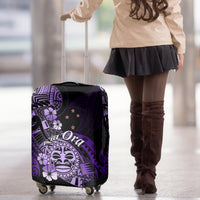 Aotearoa Kia Ora New Zealand Ta Moko Purple Version Luggage Cover LT01 - Polynesian Pride