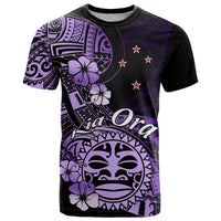 Aotearoa Kia Ora New Zealand Ta Moko Purple Version T Shirt LT01 Purple - Polynesian Pride